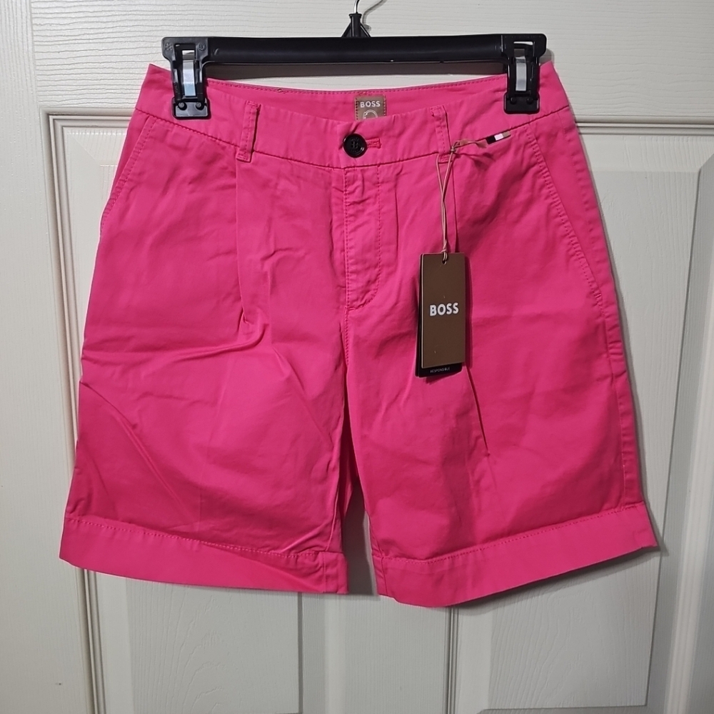 Boss Bermuda Shorts‎ C Taggie D Chino Shorts Pink Women's Size 0 New With Tags